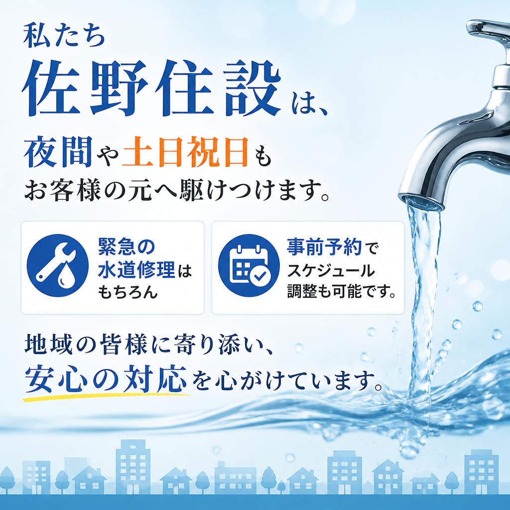 佐野住設の24時間対応について