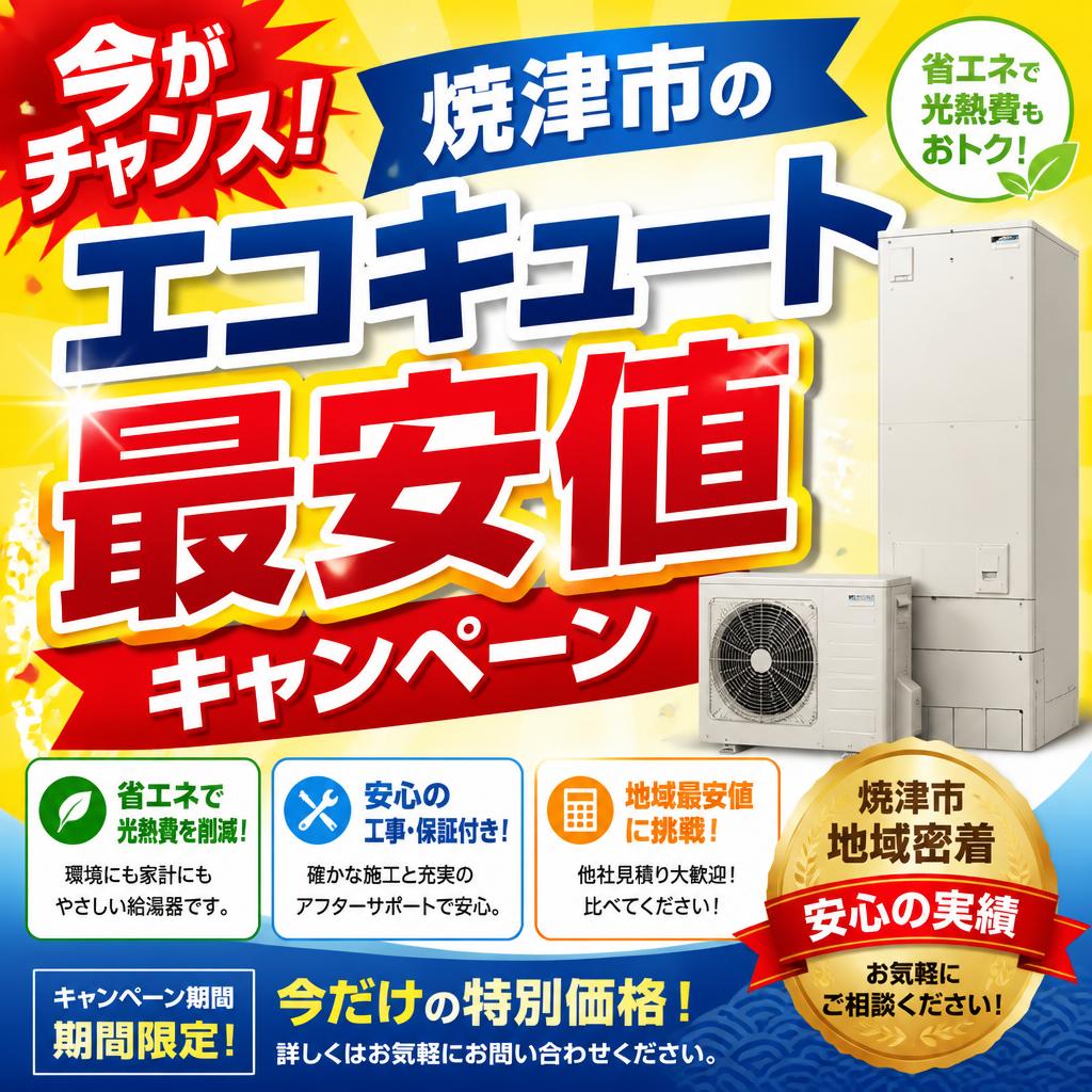 今がチャンス！焼津市のエコキュート最安値キャンペーン