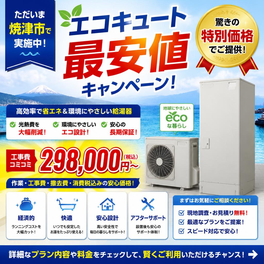 2. 焼津市のエコキュート最安値キャンペーン内容