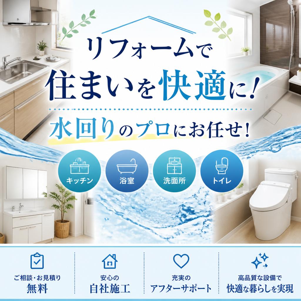 リフォームで住まいを快適に！水回りのプロにお任せ！